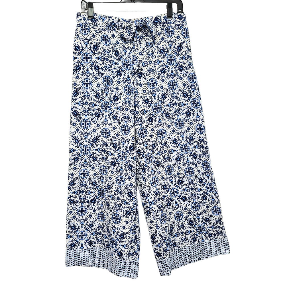 Joie Blue and White Patterned Cropped Pants